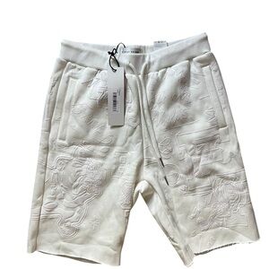 First Row Denim Shorts Men's M Textured 3D Printed White Bottom‎ New With Tag✅